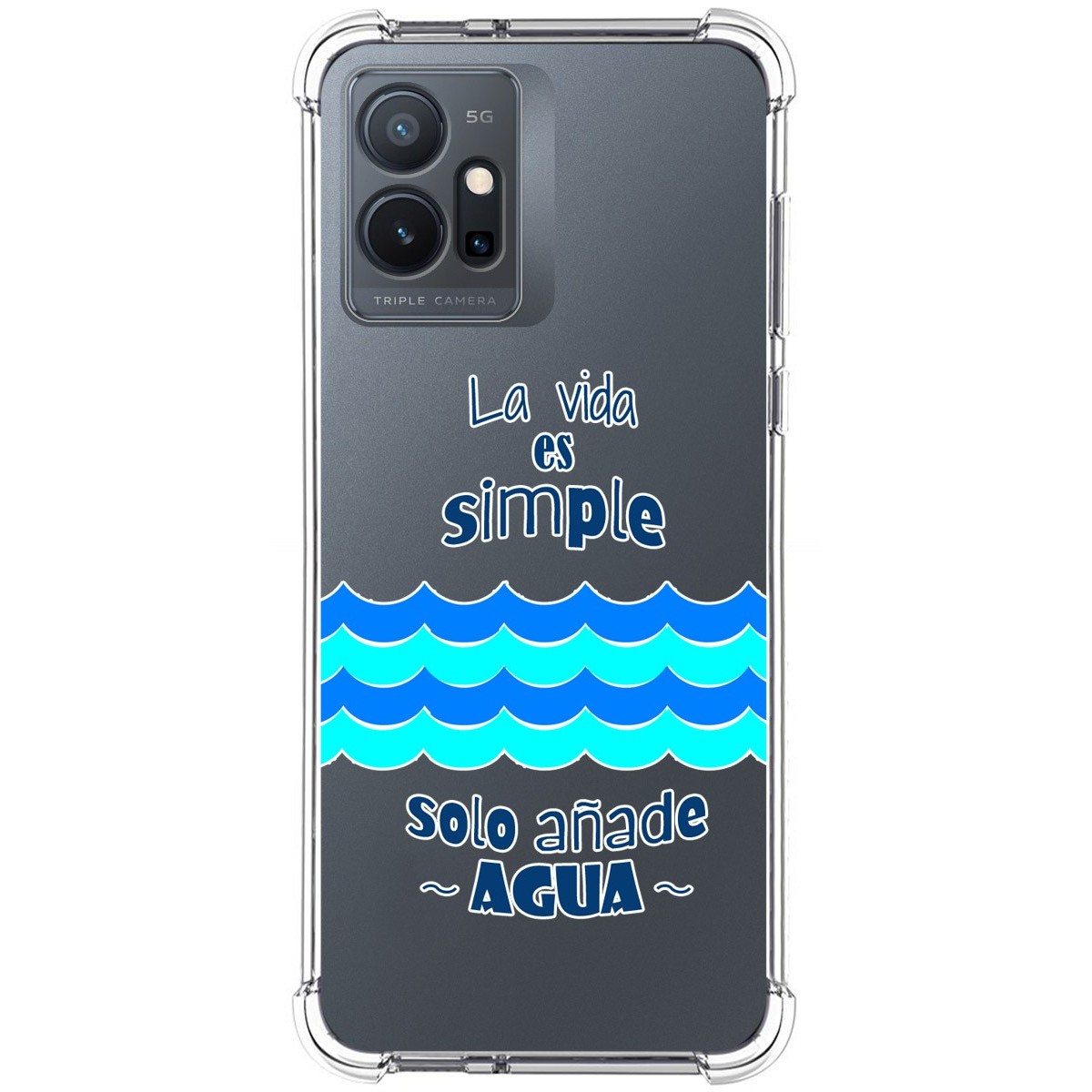 Funda Silicona Antigolpes para Vivo Y55 5G diseño Agua Dibujos
