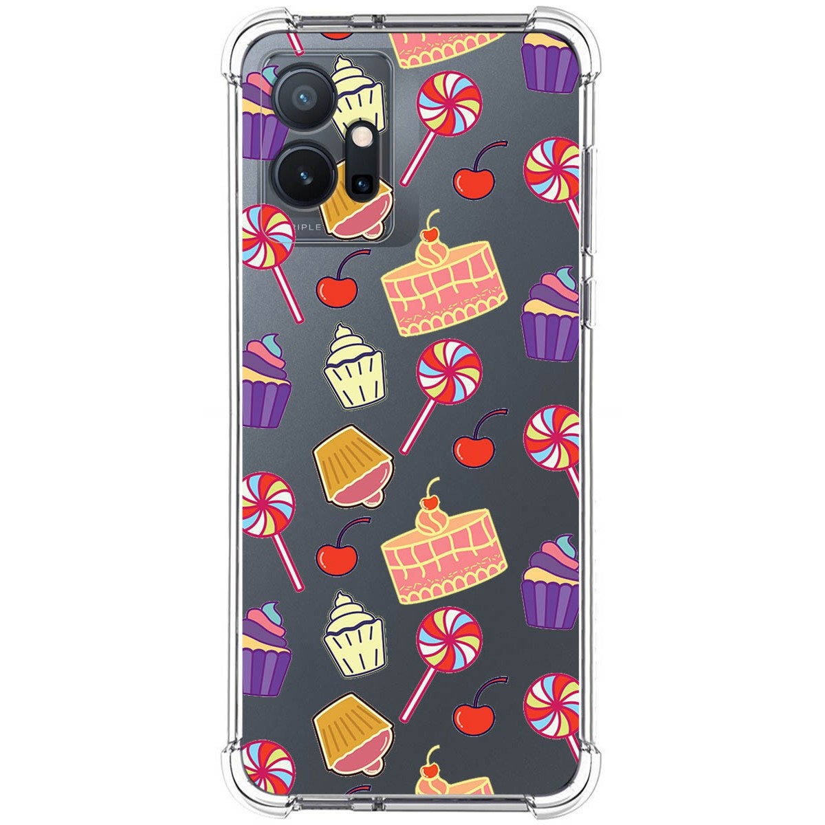 Funda Silicona Antigolpes para Vivo Y55 5G diseño Dulces 01 Dibujos