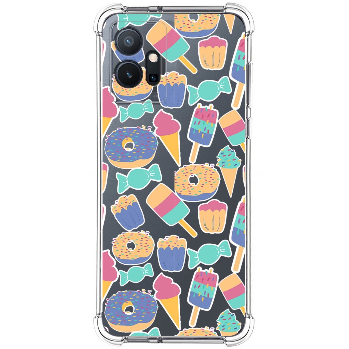 Funda Silicona Antigolpes para Vivo Y55 5G diseño Dulces 02 Dibujos