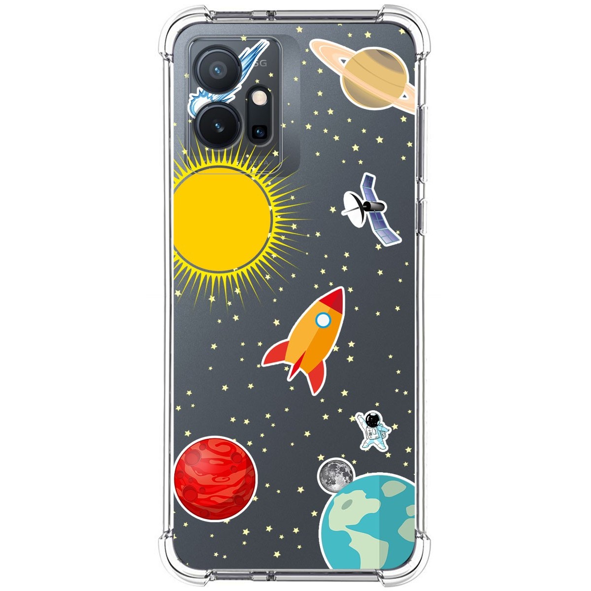 Funda Silicona Antigolpes para Vivo Y55 5G diseño Espacio Dibujos
