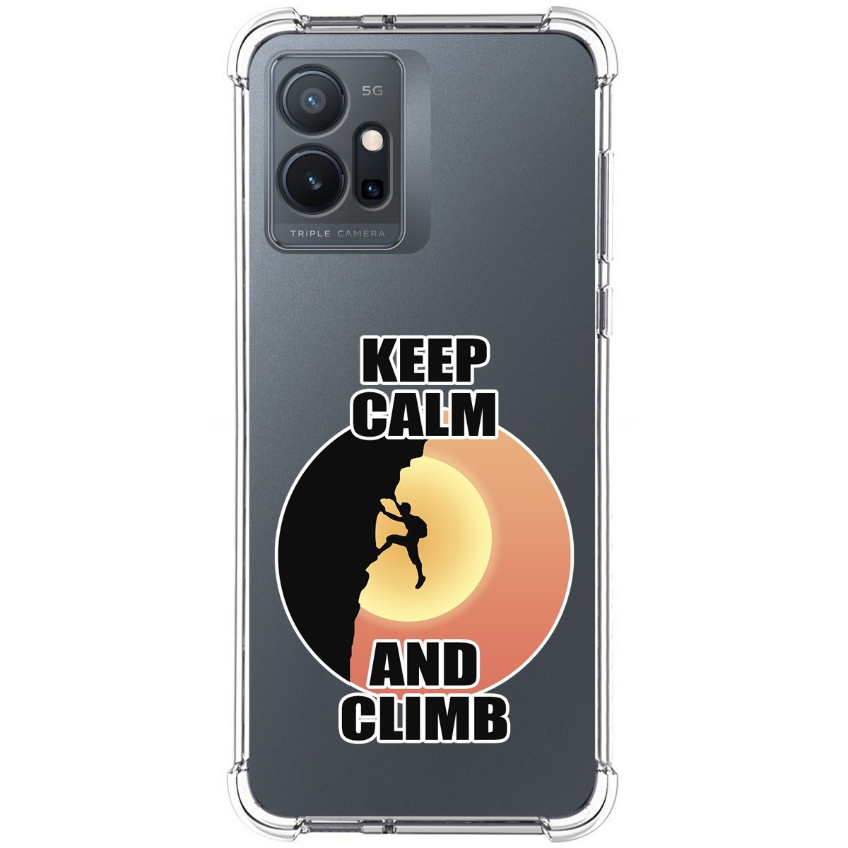 Funda Silicona Antigolpes para Vivo Y55 5G diseño Hombre Escalada Dibujos