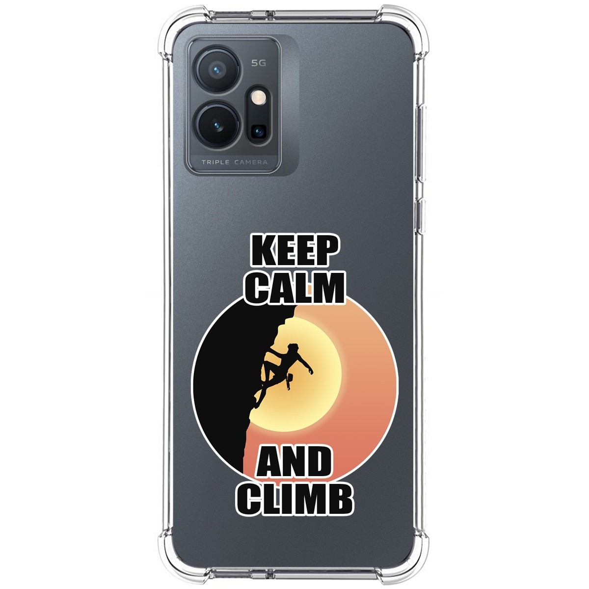 Funda Silicona Antigolpes para Vivo Y55 5G diseño Mujer Escalada Dibujos