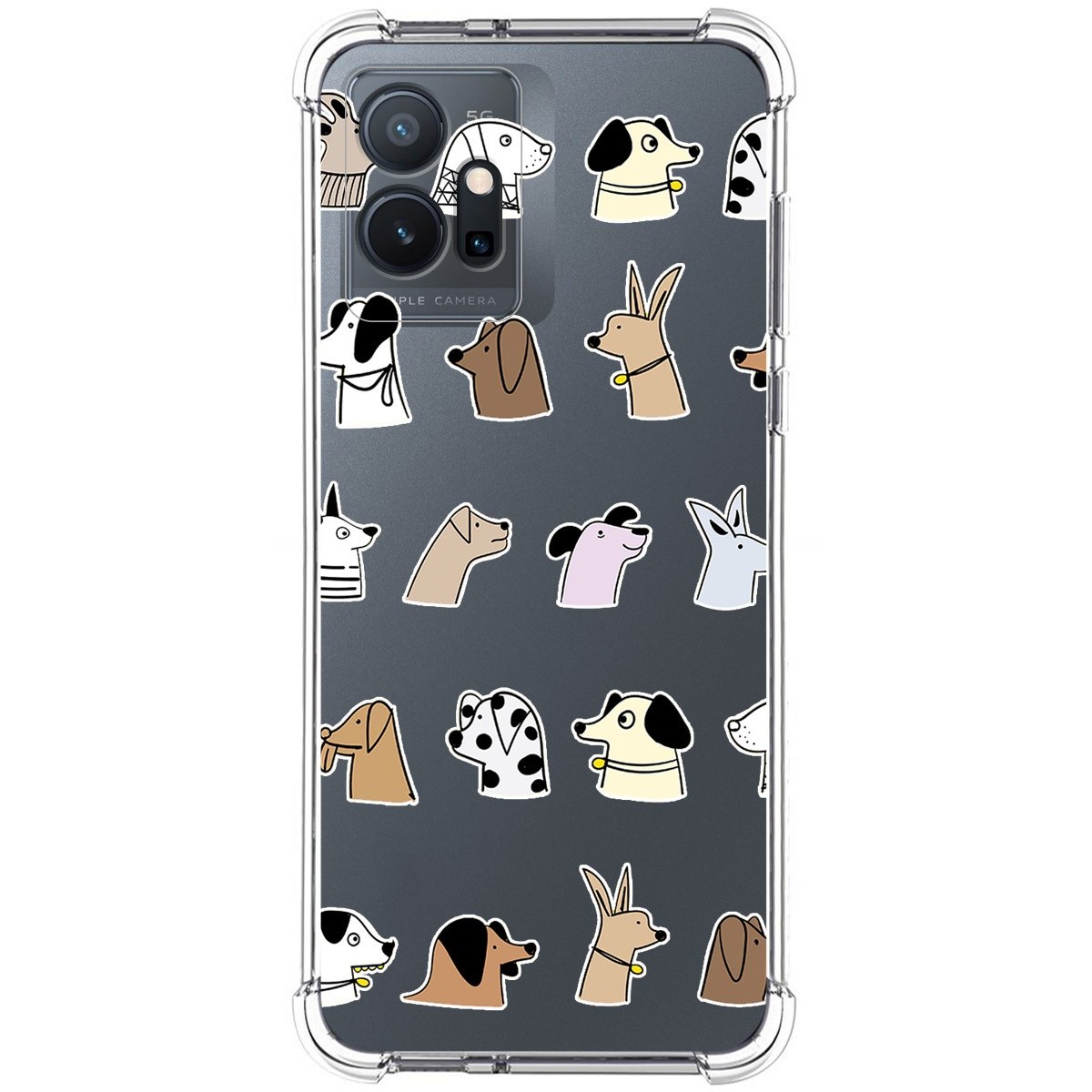 Funda Silicona Antigolpes para Vivo Y55 5G diseño Perros Dibujos