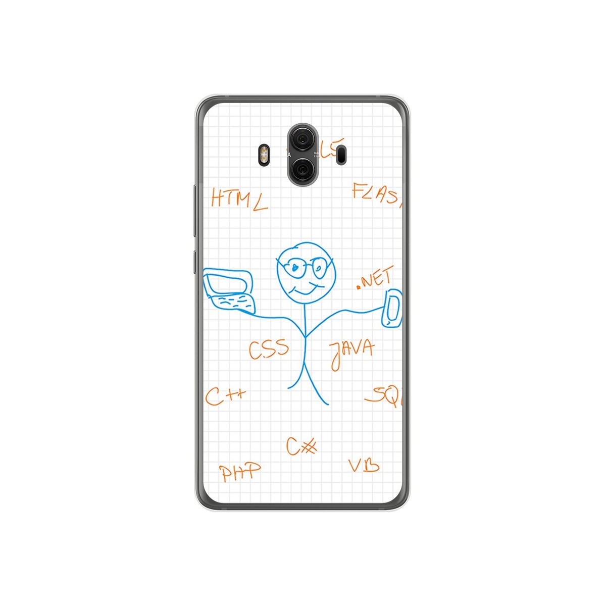 Funda Gel Tpu para Huawei Mate 10  Diseño Informatico Dibujos