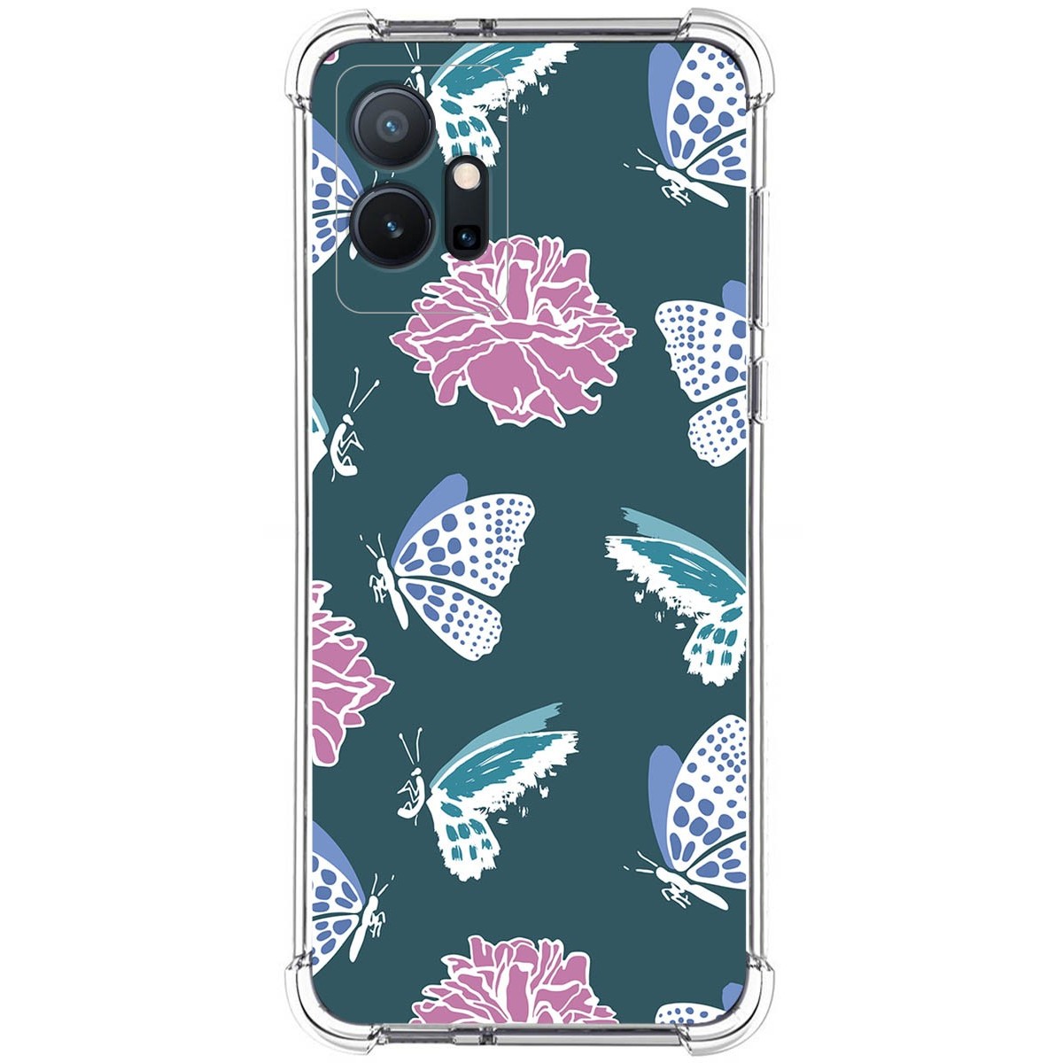 Funda Silicona Antigolpes para Vivo Y55 5G diseño Flores 10 Dibujos