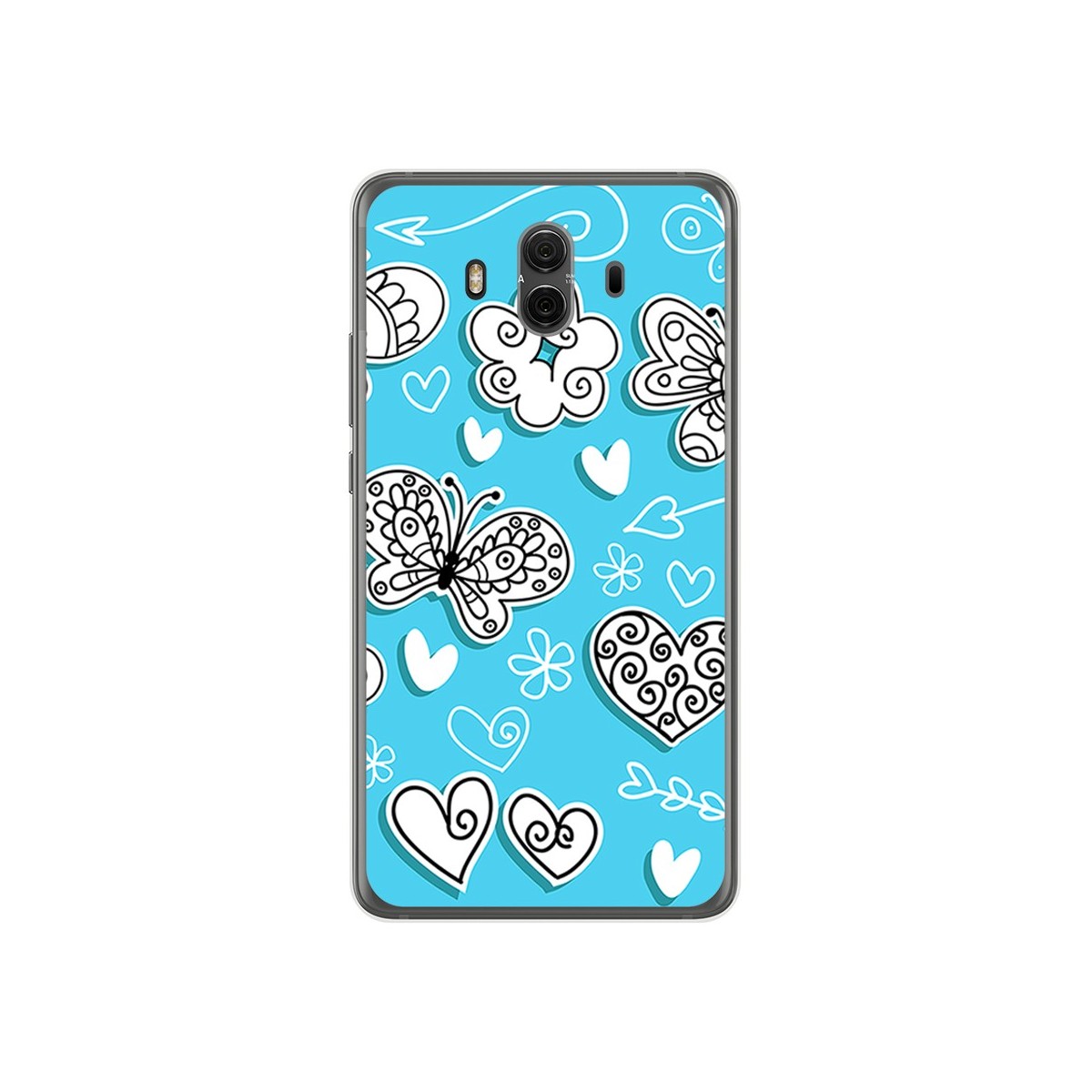Funda Gel Tpu para Huawei Mate 10  Diseño Mariposas Dibujos