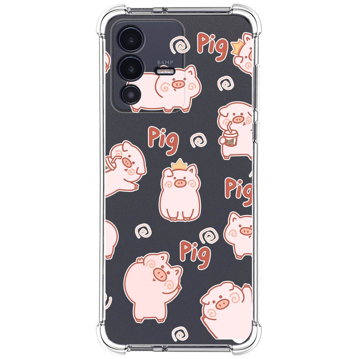 Funda Silicona Antigolpes para Vivo V23 5G diseño Cerdos Dibujos