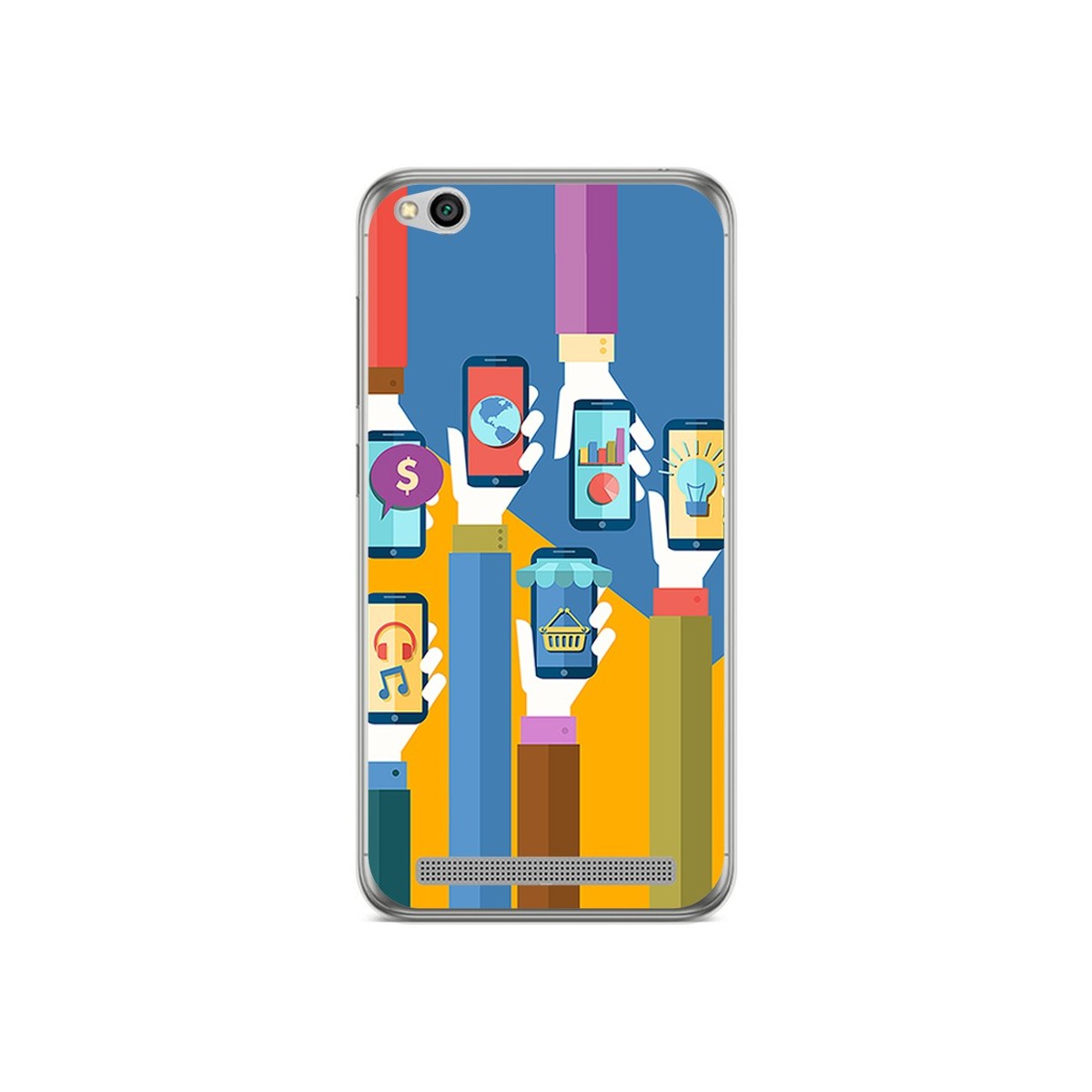 Funda Gel Tpu para Xiaomi Redmi 5A Diseño Apps Dibujos