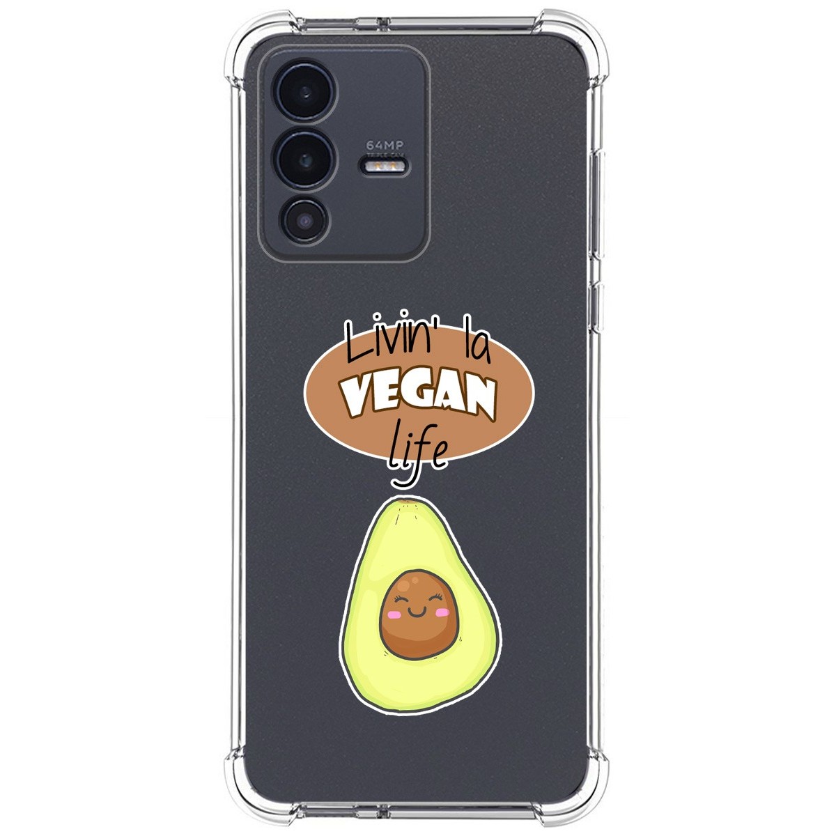 Funda Silicona Antigolpes para Vivo V23 5G diseño Vegan Life Dibujos