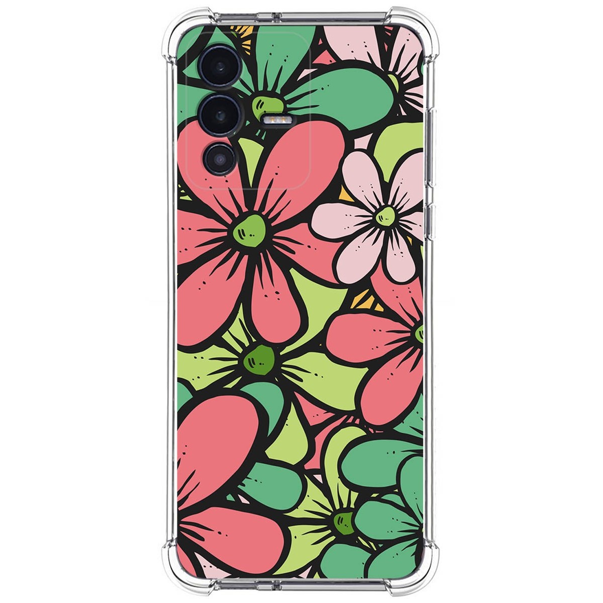 Funda Silicona Antigolpes para Vivo V23 5G diseño Flores 02 Dibujos