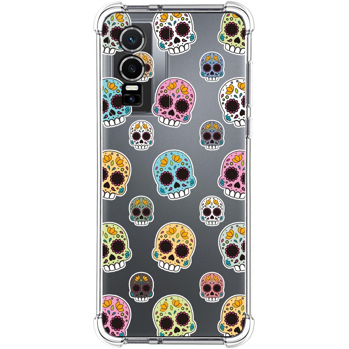 Funda Silicona Antigolpes para Vivo Y76 5G diseño Catrina Dibujos