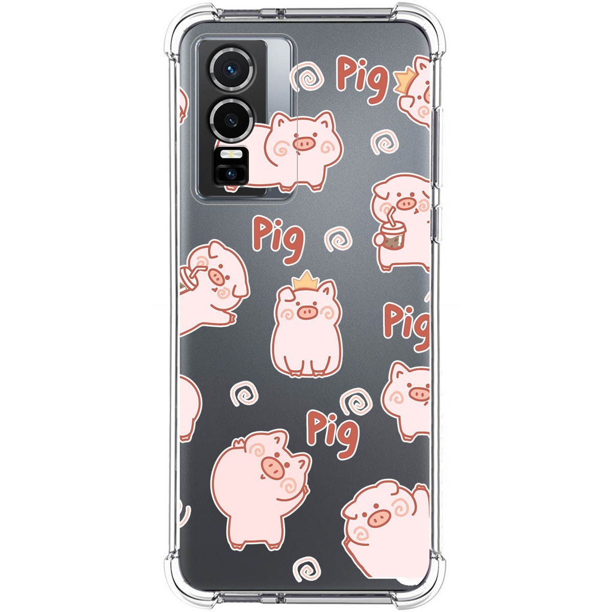 Funda Silicona Antigolpes para Vivo Y76 5G diseño Cerdos Dibujos