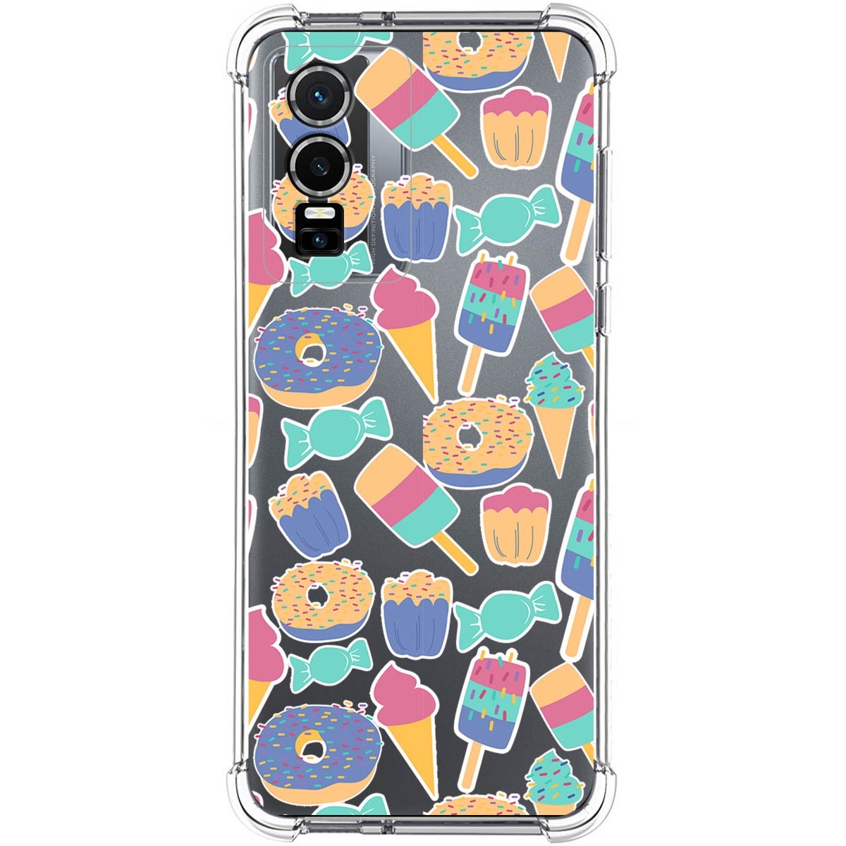 Funda Silicona Antigolpes para Vivo Y76 5G diseño Dulces 02 Dibujos