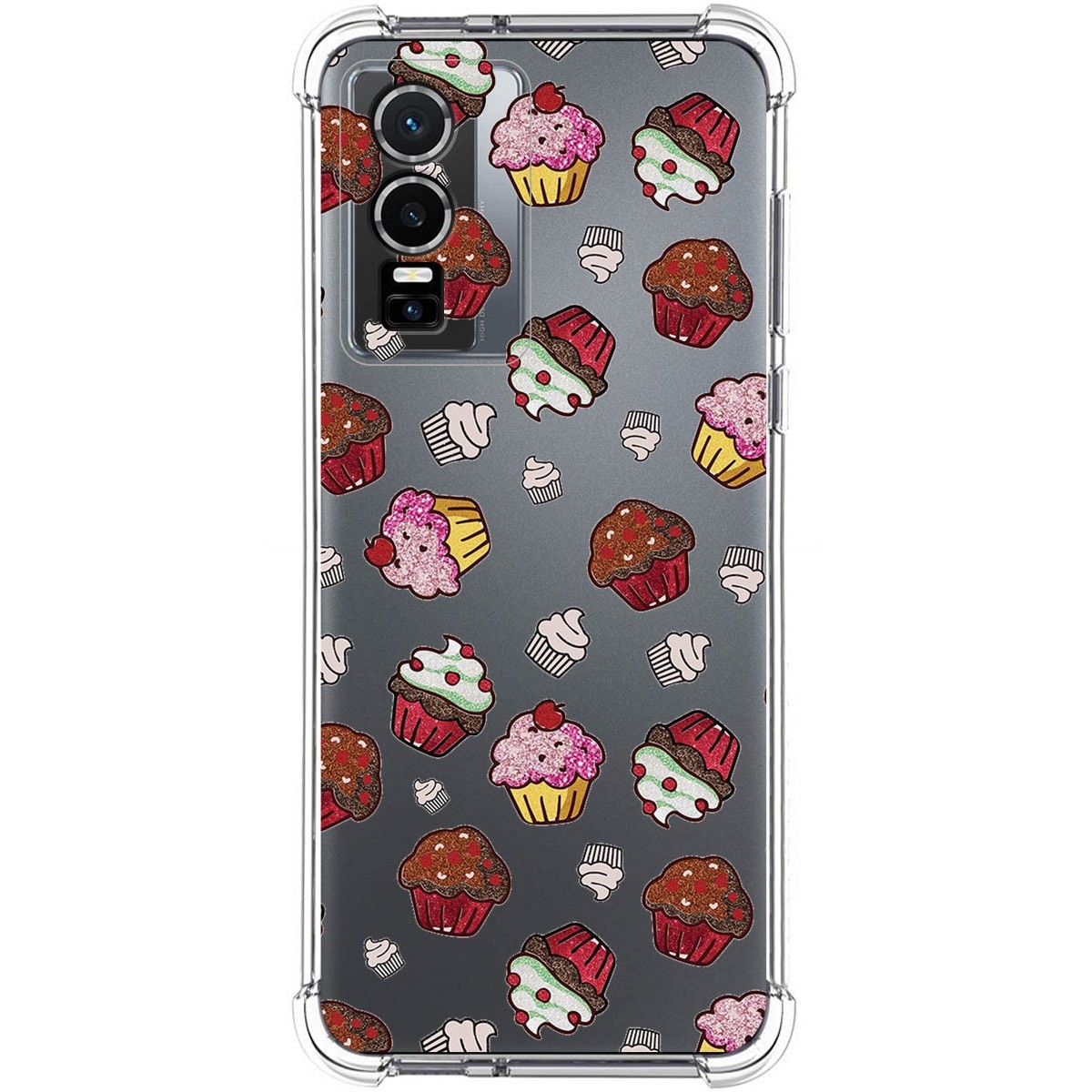 Funda Silicona Antigolpes para Vivo Y76 5G diseño Muffins Dibujos