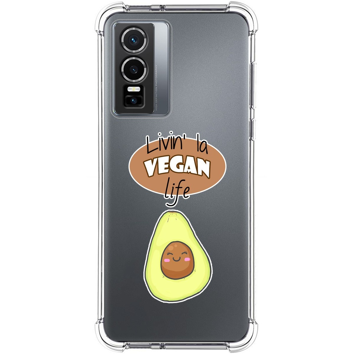 Funda Silicona Antigolpes para Vivo Y76 5G diseño Vegan Life Dibujos
