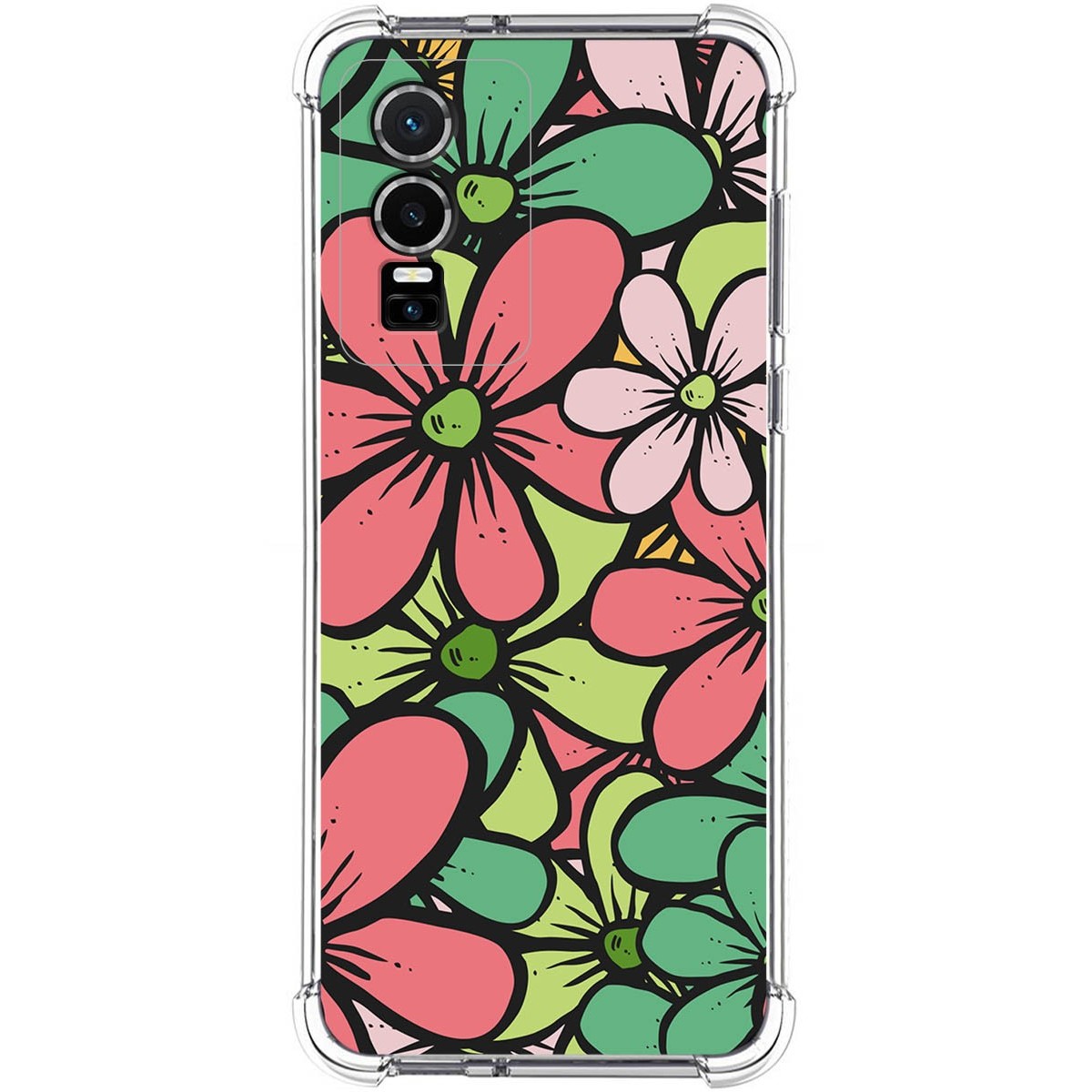 Funda Silicona Antigolpes para Vivo Y76 5G diseño Flores 02 Dibujos
