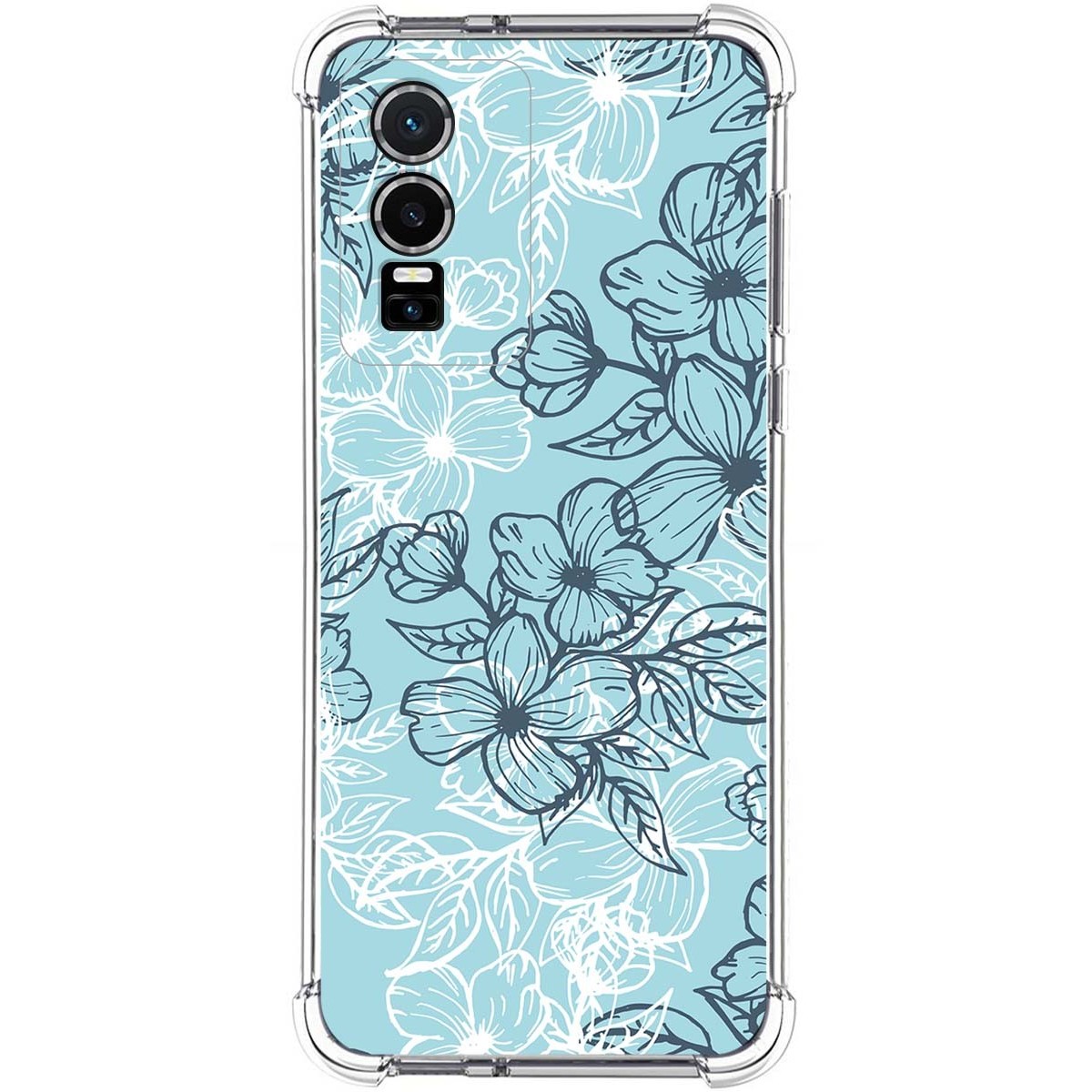 Funda Silicona Antigolpes para Vivo Y76 5G diseño Flores 03 Dibujos