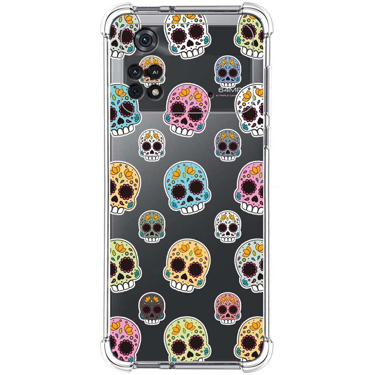 Funda Silicona Antigolpes para Xiaomi POCO M4 Pro 4G diseño Catrina Dibujos