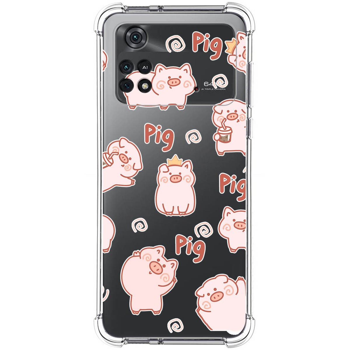 Funda Silicona Antigolpes para Xiaomi POCO M4 Pro 4G diseño Cerdos Dibujos