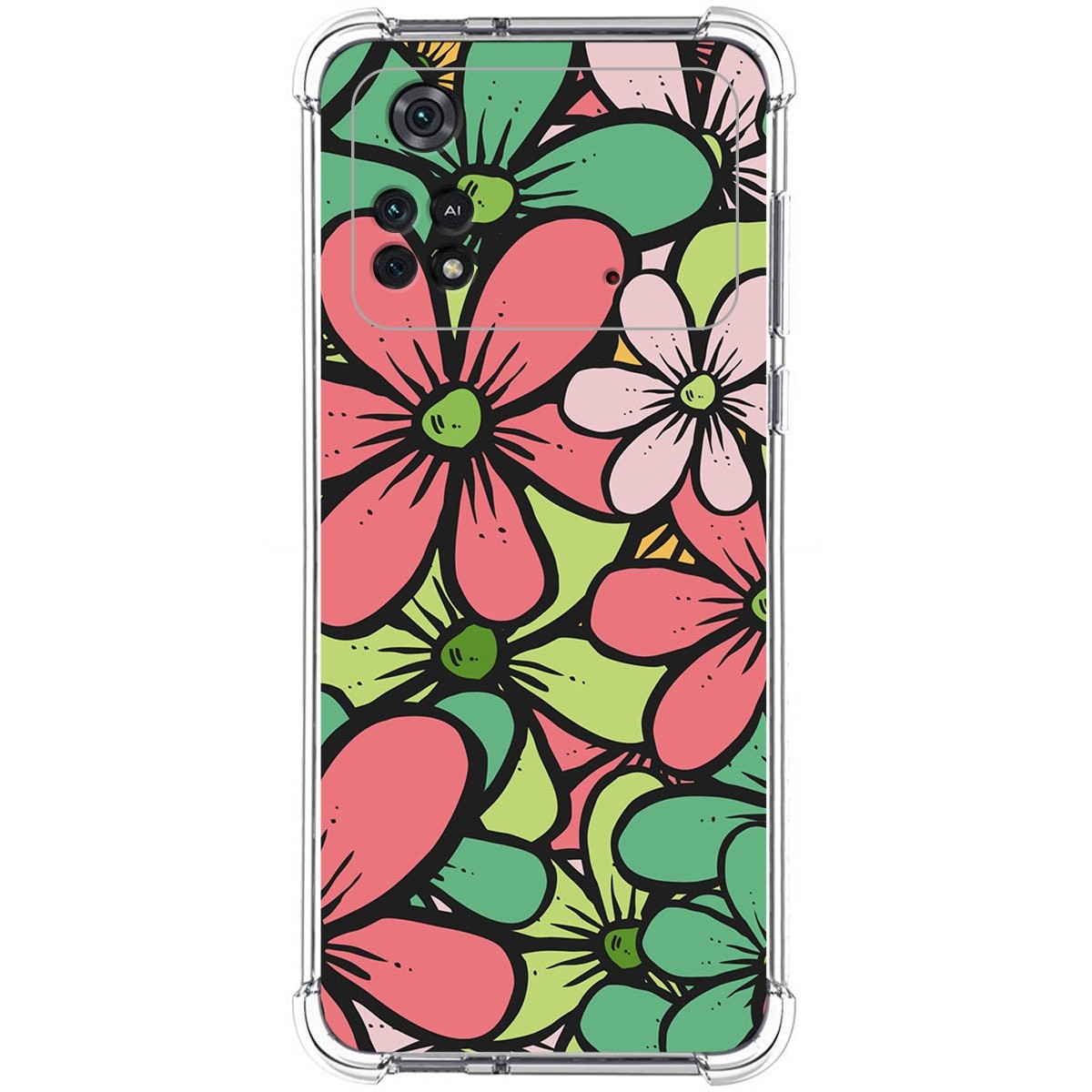 Funda Silicona Antigolpes para Xiaomi POCO M4 Pro 4G diseño Flores 02 Dibujos