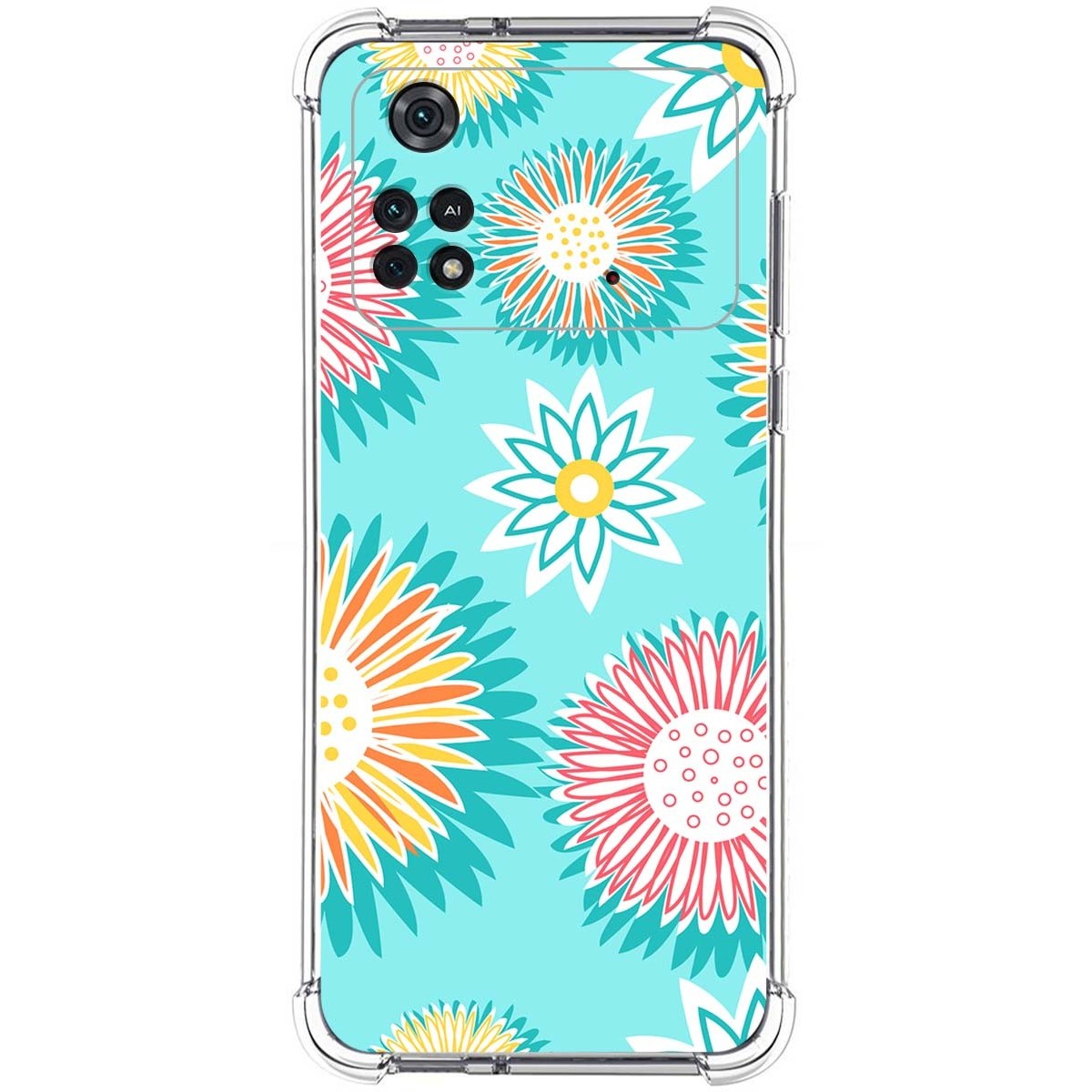 Funda Silicona Antigolpes para Xiaomi POCO M4 Pro 4G diseño Flores 05 Dibujos