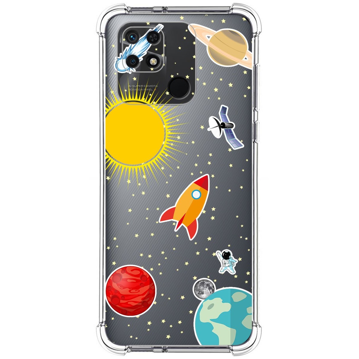 Funda Silicona Antigolpes para Xiaomi Redmi 10C diseño Espacio Dibujos
