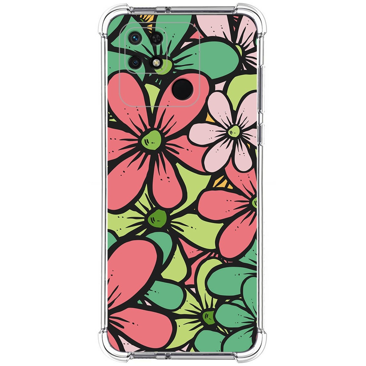 Funda Silicona Antigolpes para Xiaomi Redmi 10C diseño Flores 02 Dibujos