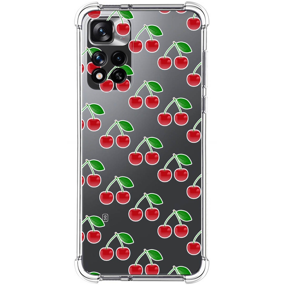 Funda Silicona Antigolpes para Xiaomi Redmi Note 11 Pro+ Plus 5G diseño Cerezas Dibujos
