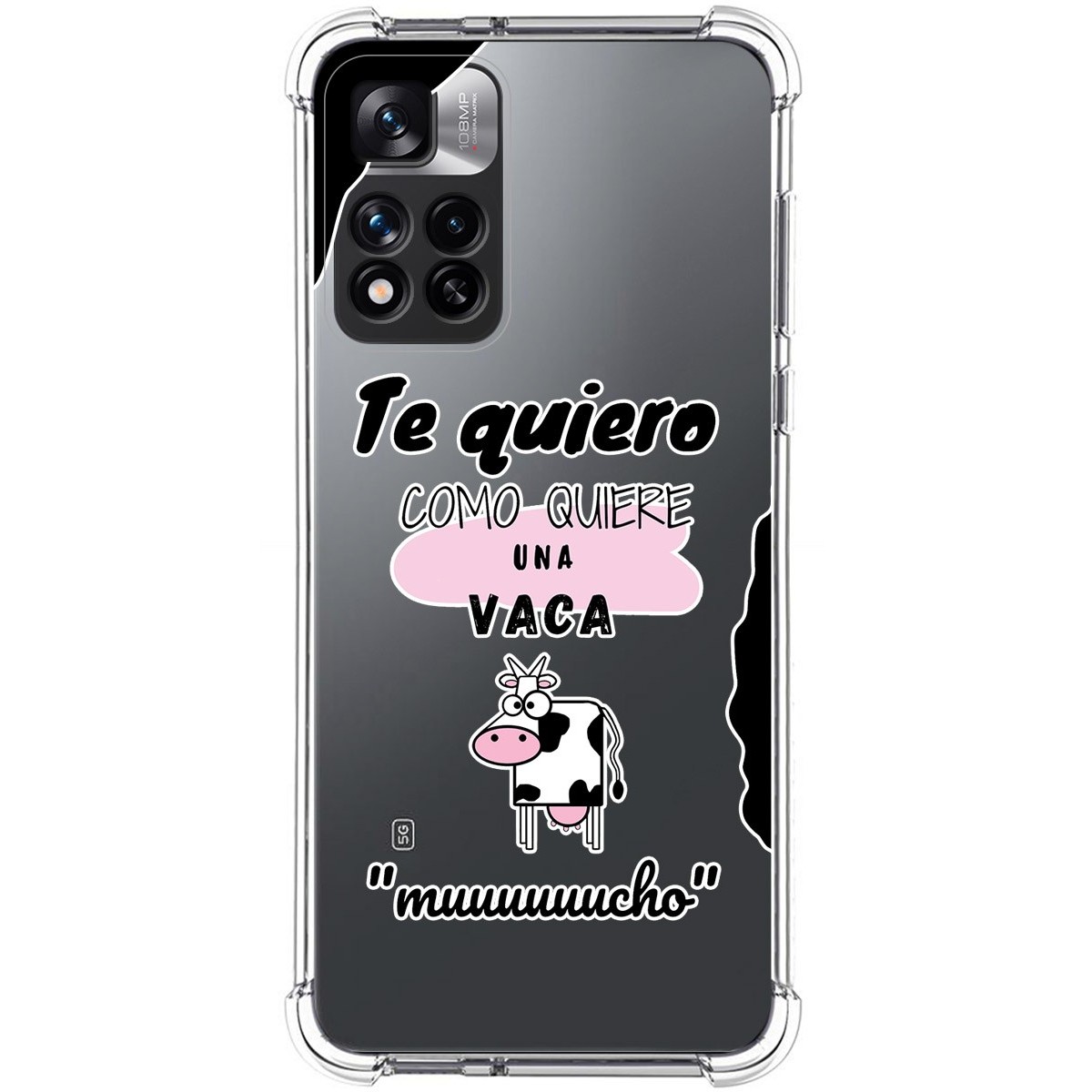 Funda Silicona Antigolpes para Xiaomi Redmi Note 11 Pro+ Plus 5G diseño Vaca Dibujos