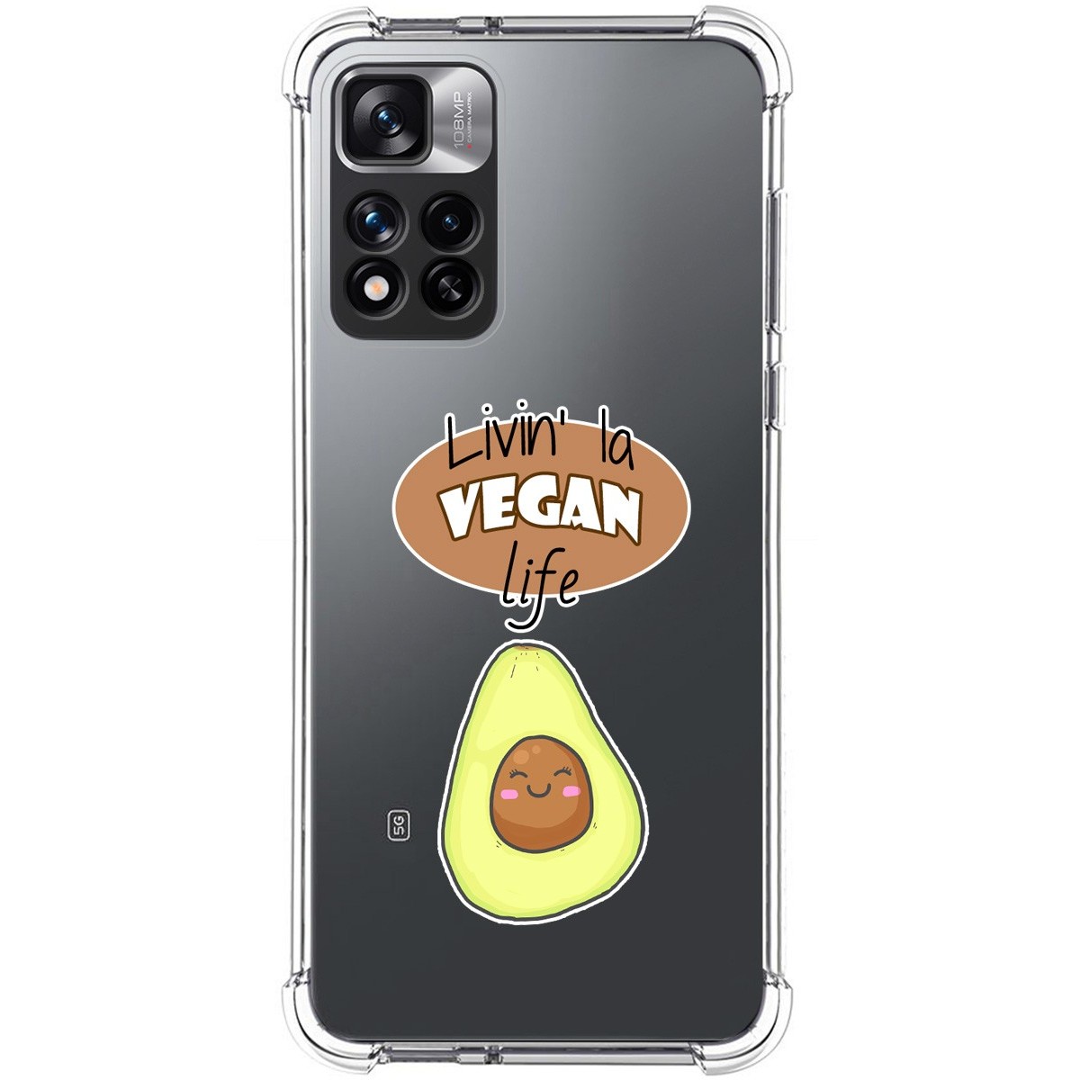 Funda Silicona Antigolpes para Xiaomi Redmi Note 11 Pro+ Plus 5G diseño Vegan Life Dibujos
