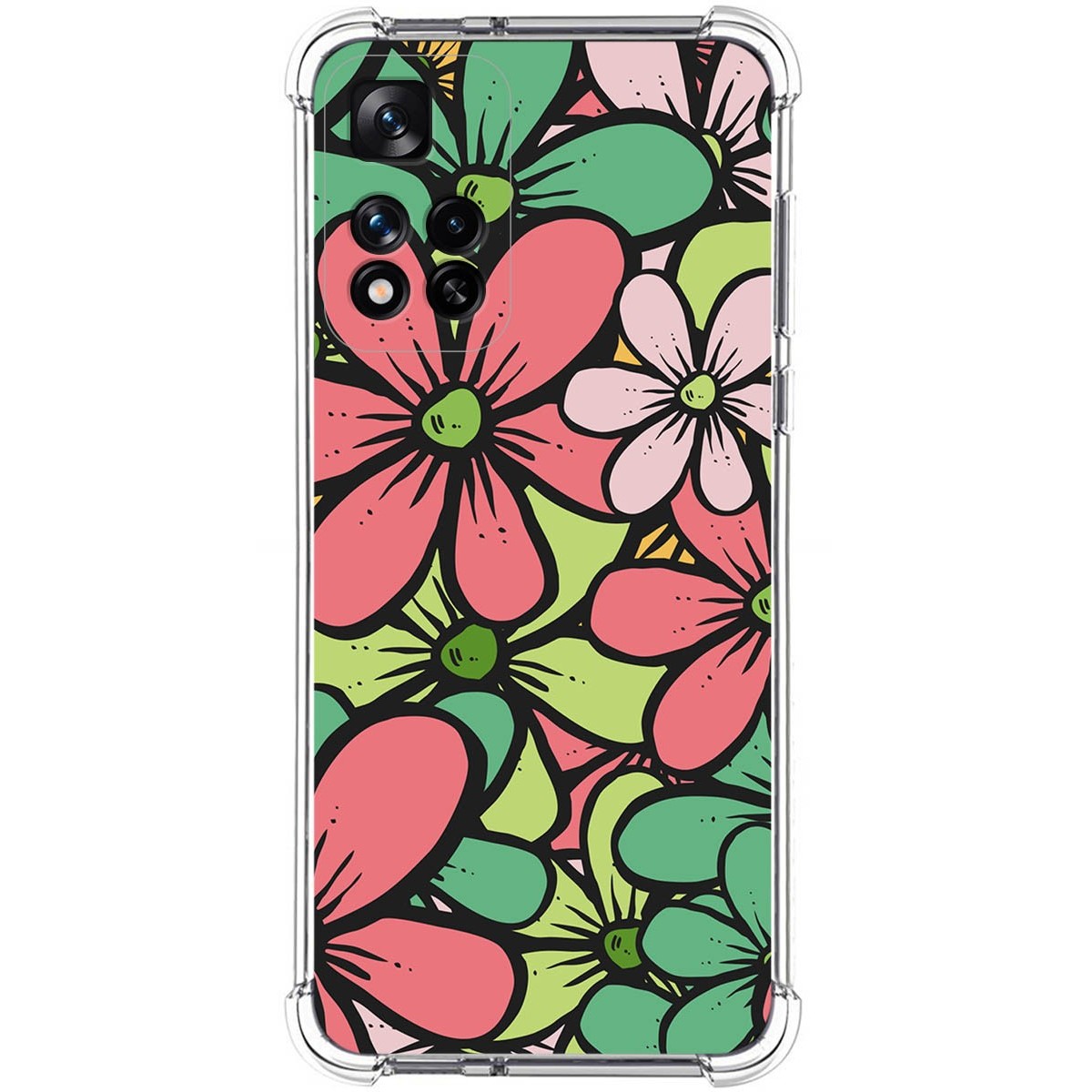 Funda Silicona Antigolpes para Xiaomi Redmi Note 11 Pro+ Plus 5G diseño Flores 02 Dibujos