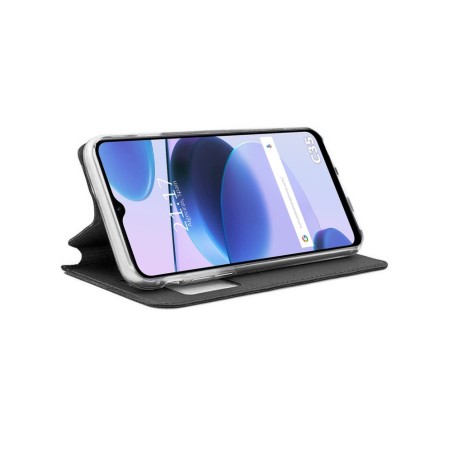 Funda Libro Soporte con Ventana para Realme C35 Color Negra