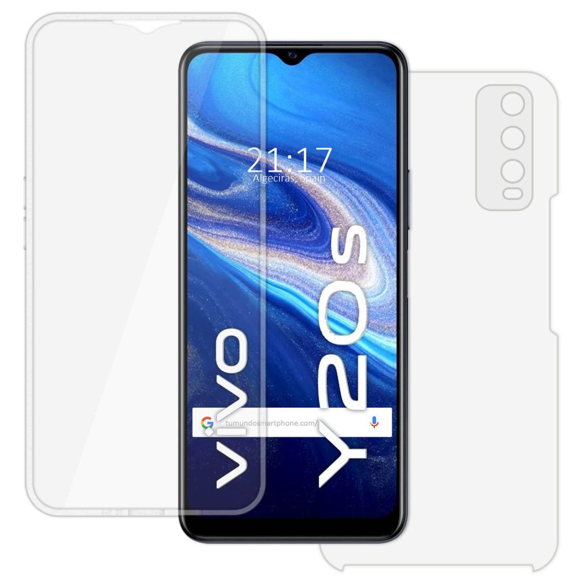 Funda Doble Transparente Pc + Tpu Full Body 360 para Vivo Y20s / Y11s