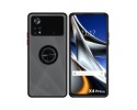 Funda Mate con Borde Negro y Anillo Giratorio 360 para Xiaomi POCO X4 Pro 5G
