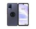Funda Mate con Borde Negro y Anillo Giratorio 360 para Vivo V21 5G