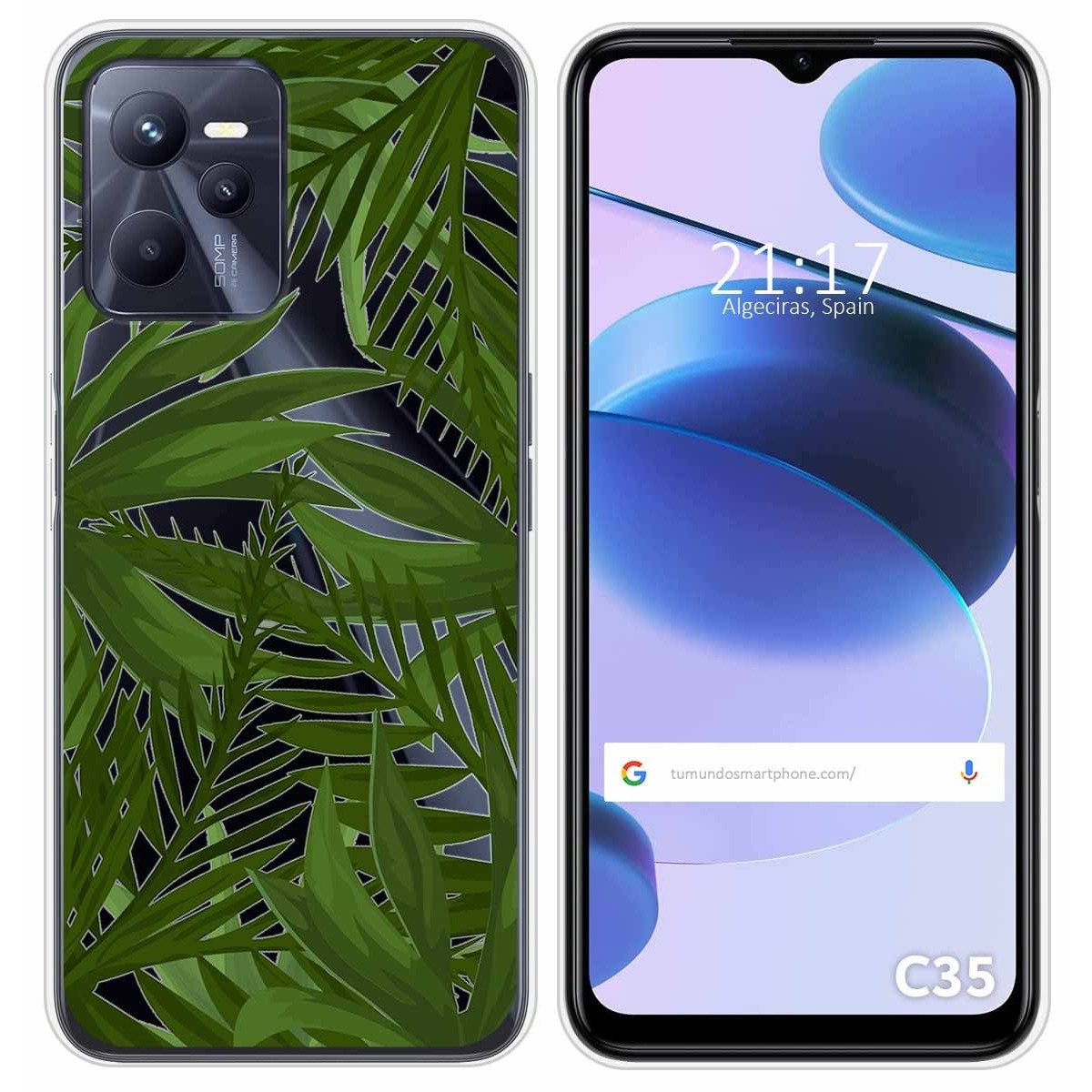 Funda Silicona Transparente para Realme C35 diseño Jungla Dibujos