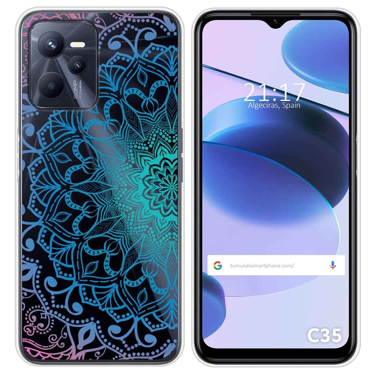 Funda Silicona Transparente para Realme C35 diseño Mandala Dibujos