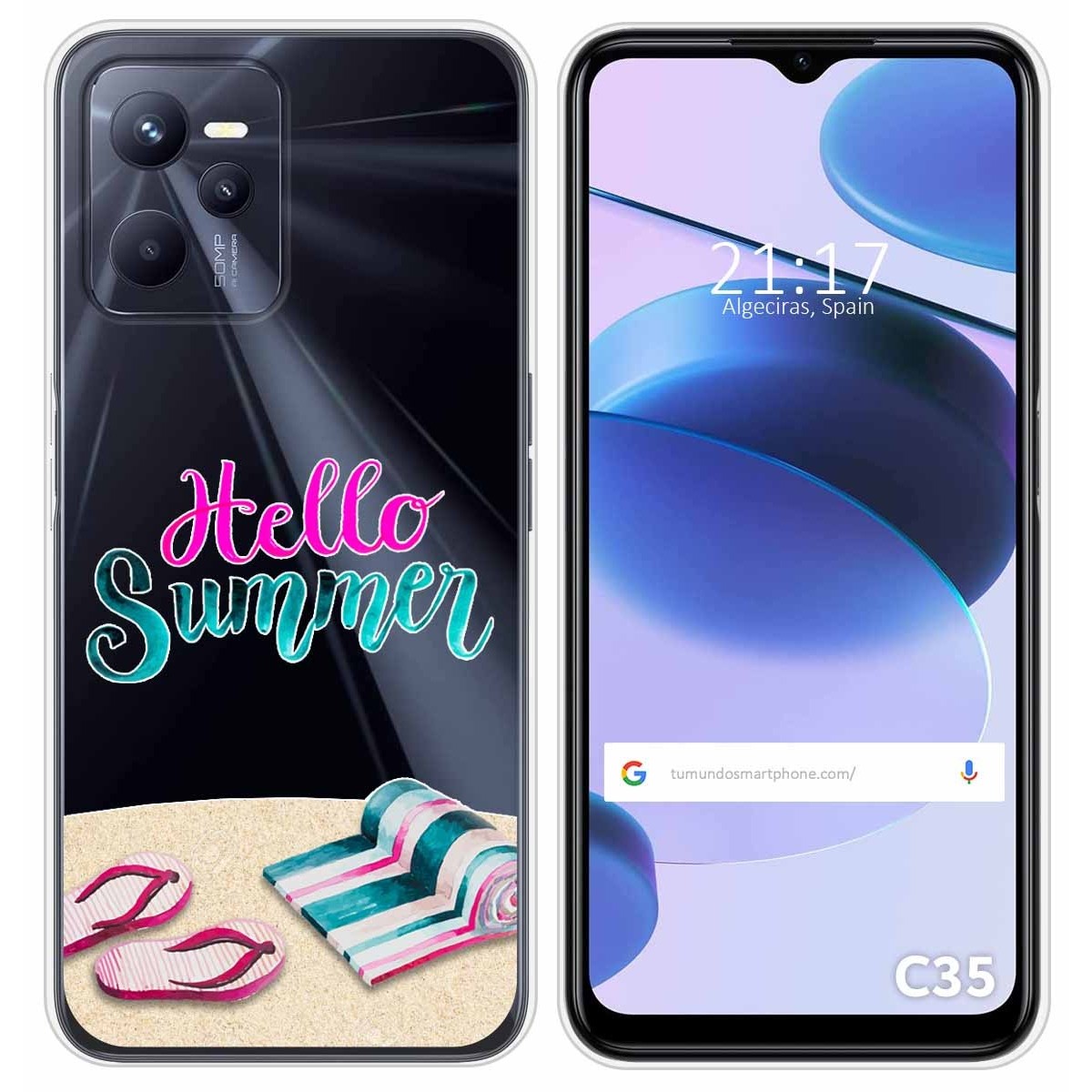 Funda Silicona Transparente para Realme C35 diseño Summer Dibujos