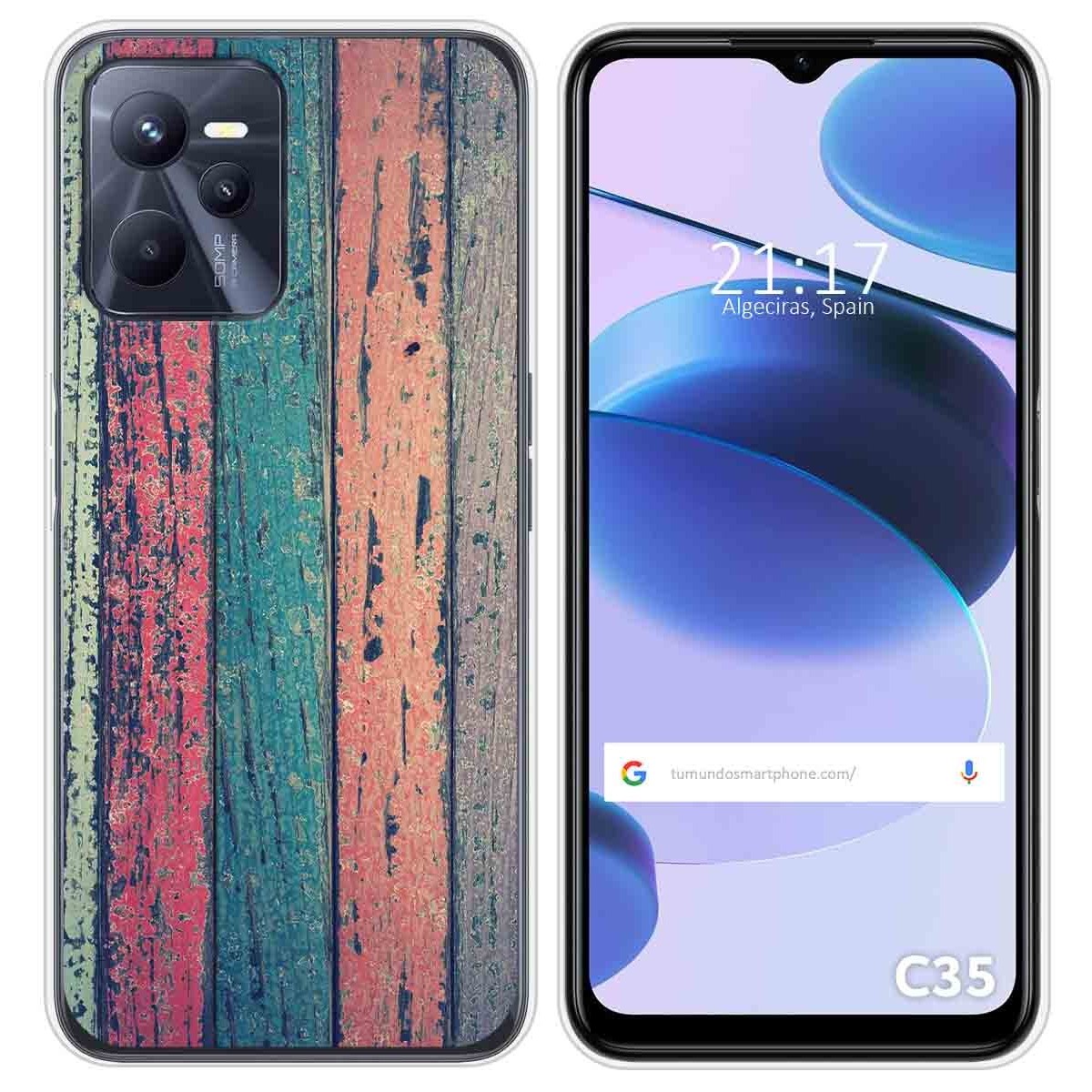 Funda Silicona para Realme C35 diseño Madera 10 Dibujos