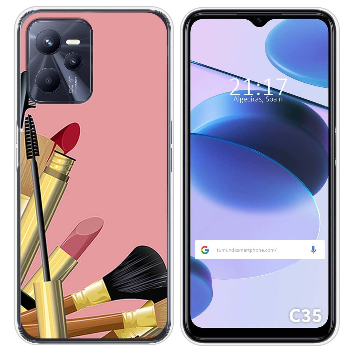Funda Silicona para Realme C35 diseño Brochas Dibujos