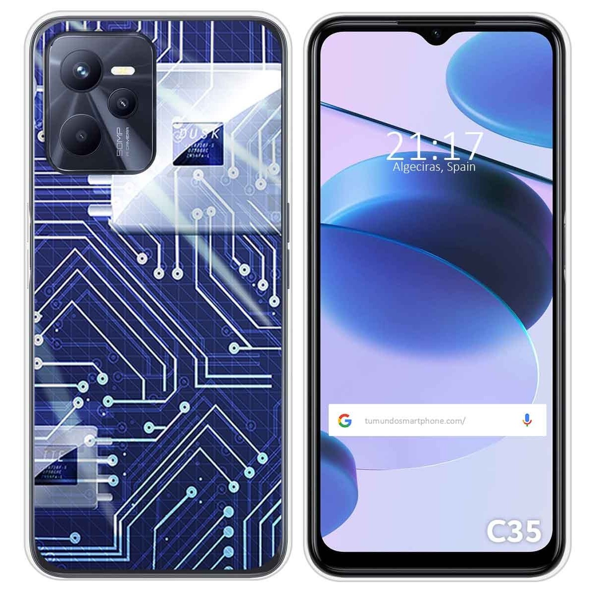 Funda Silicona para Realme C35 diseño Circuito Dibujos