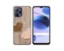 Funda Silicona para Realme C35 diseño Corazones Madera Dibujos