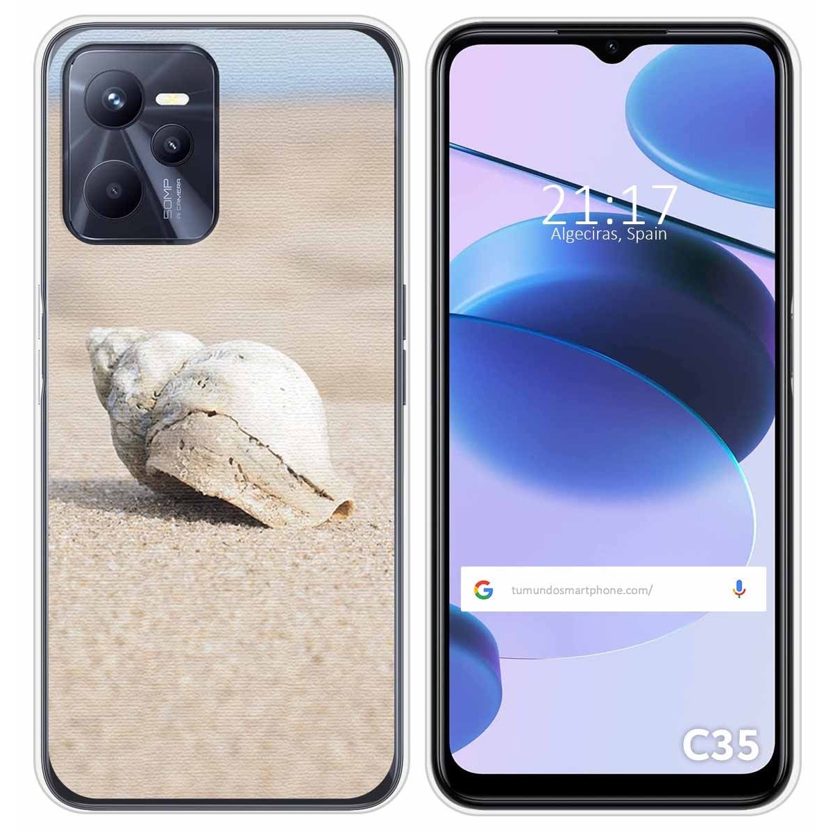 Funda Silicona para Realme C35 diseño Concha Dibujos