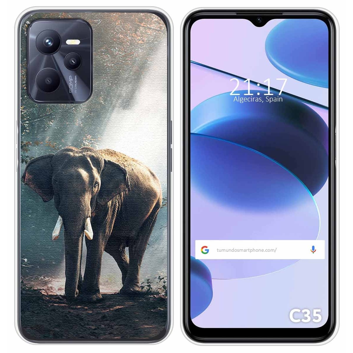 Funda Silicona para Realme C35 diseño Elefante Dibujos