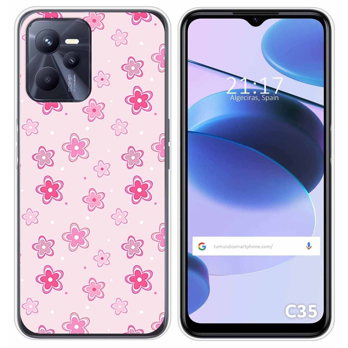 Funda Silicona para Realme C35 diseño Flores Dibujos