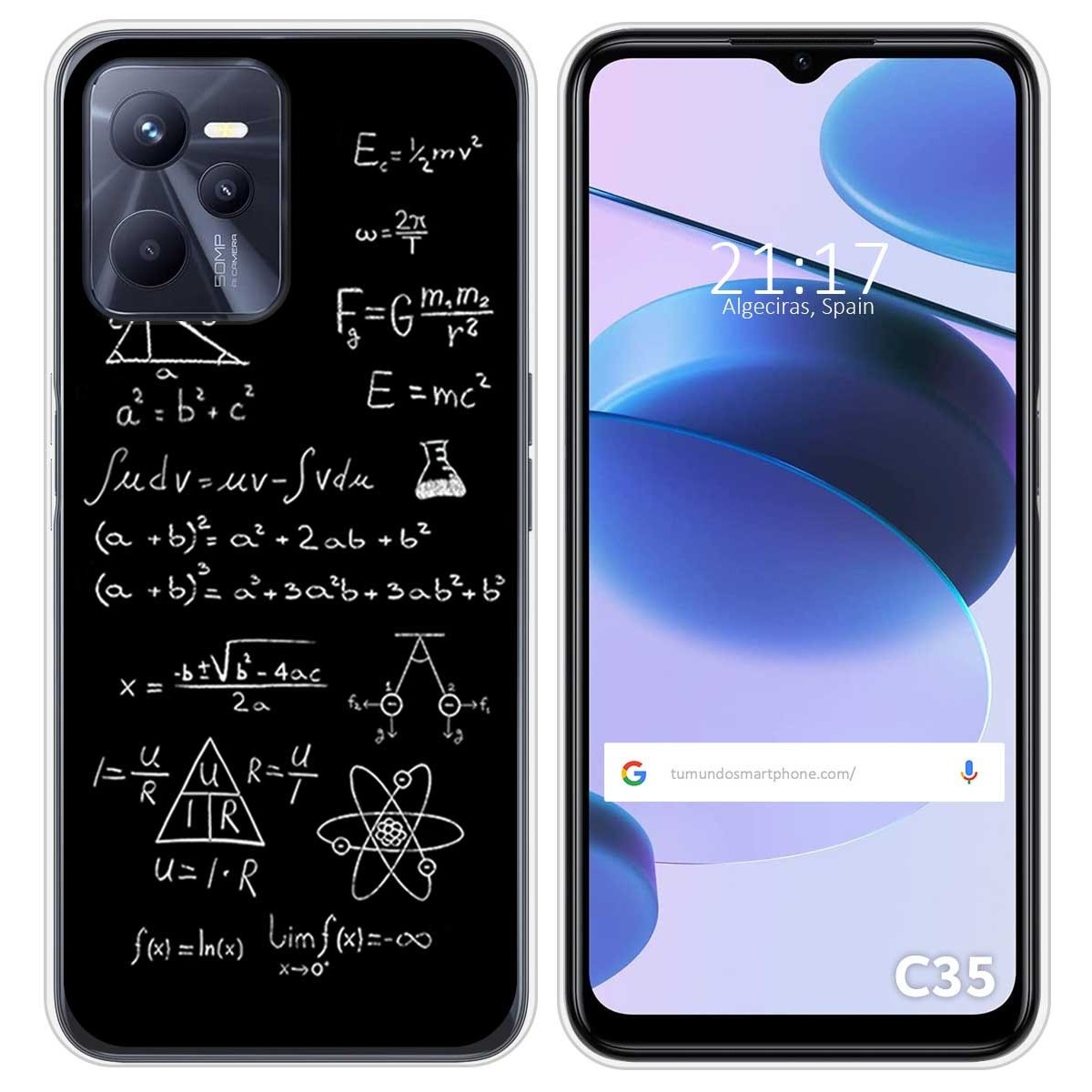 Funda Silicona para Realme C35 diseño Formulas Dibujos
