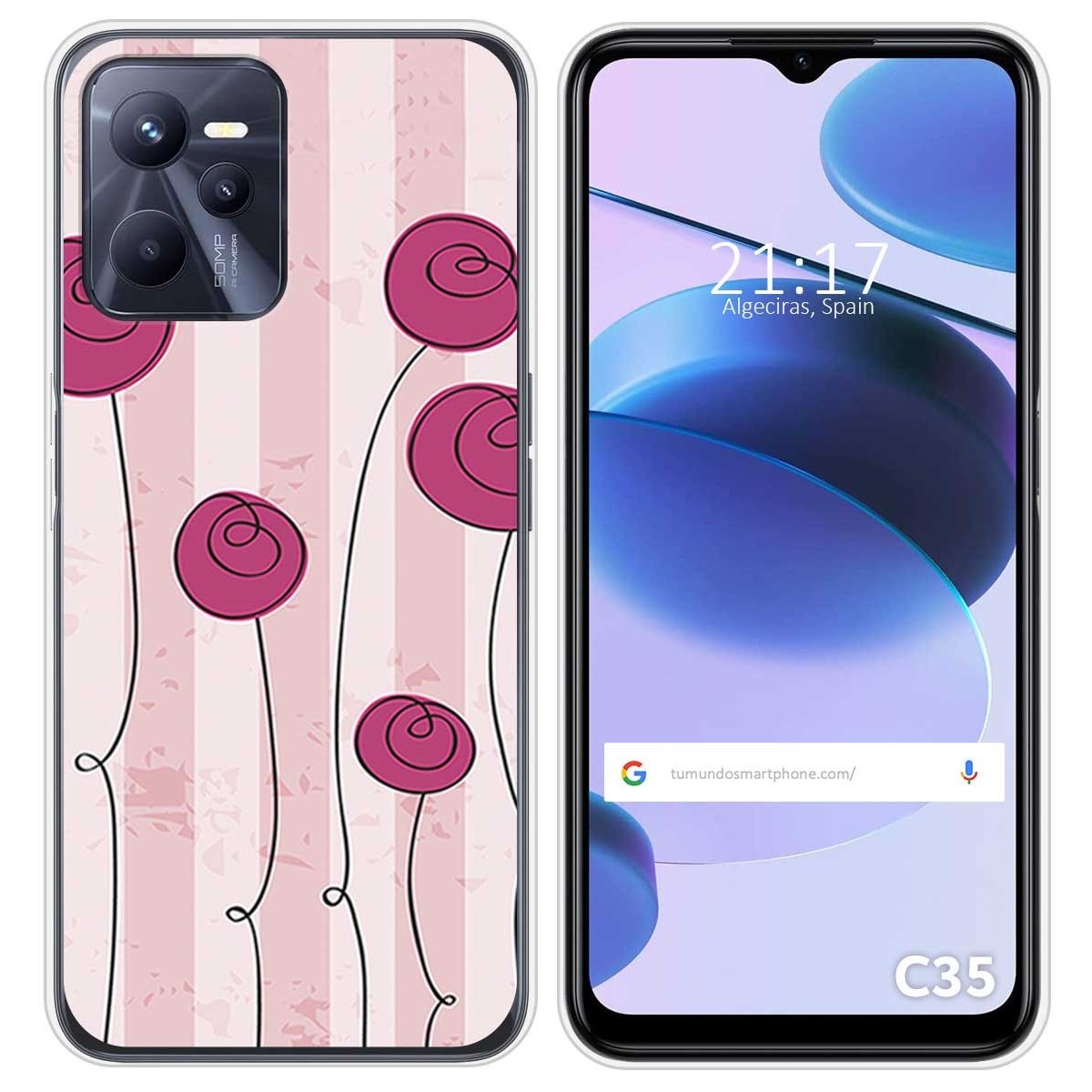 Funda Silicona para Realme C35 diseño Flores Vintage Dibujos