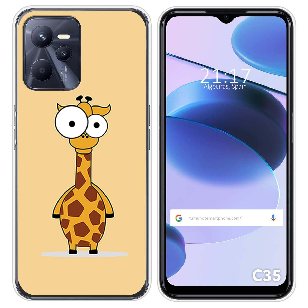 Funda Silicona para Realme C35 diseño Jirafa Dibujos