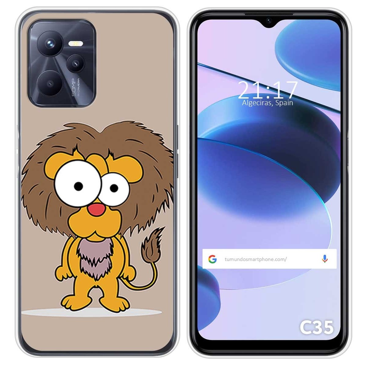 Funda Silicona para Realme C35 diseño Leon Dibujos