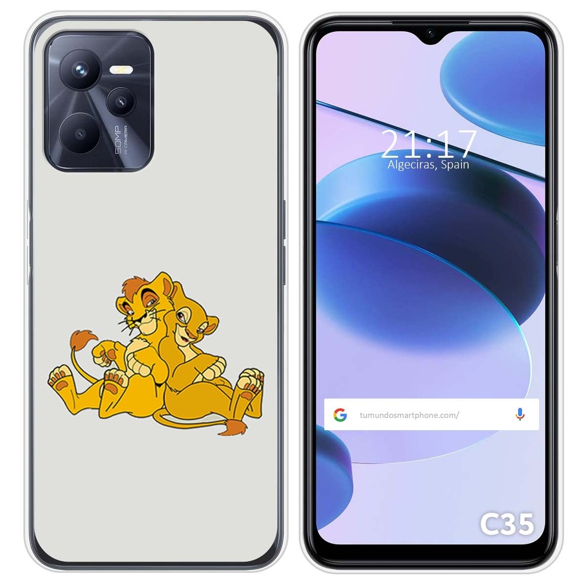 Funda Silicona para Realme C35 diseño Leones Dibujos